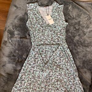 M patterned mini dress with tie